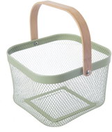 ORION Basket metal/bamboo GREENISH 27 × 24,5 × 16,5 cm - Small Basket