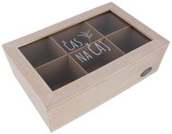 ORION Kazeta na čajové sáčky natural dřevo/sklo - Tea Storage Box