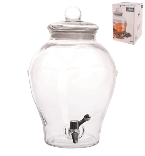 ORION Bottle glass+cock APPLE 6,5 l - Drinks Dispenser - Main image