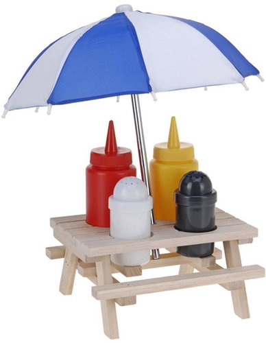 BBQ Condiments Tray, UH/Wood 6 pcs - Condiments Tray - Main image
