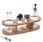 Wood/Stainless-steel/Glass Condiments Tray,  4 + 1 pcs - Condiments Tray