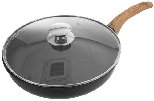 GRANDE WOODEN Pan, Diameter of 28cm, with Glass Lid - Pan - Main image