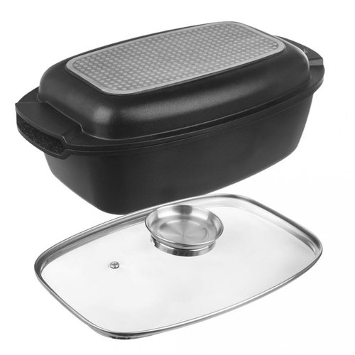 Orion GRANDE Aroma, kétoldalas, 39×22×15 cm, üveg fedél - Sütőedény - Fő fotó