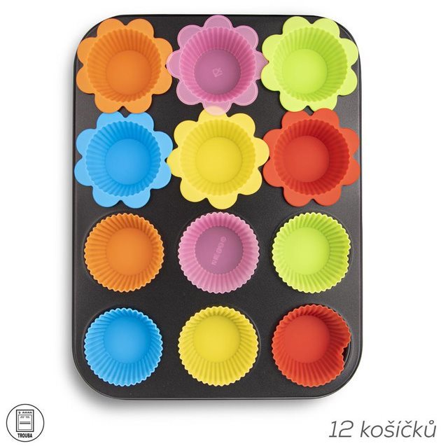 Forma fém muffin 12 + szilikon kosár 12 B