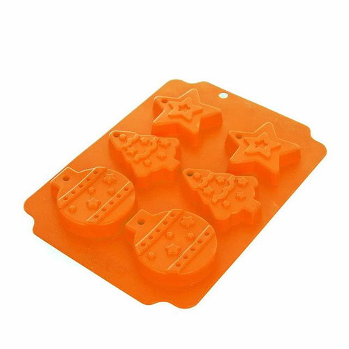 Szilikon forma KARÁCSONY 6 narancssárga - Sütőforma - Fő fotó