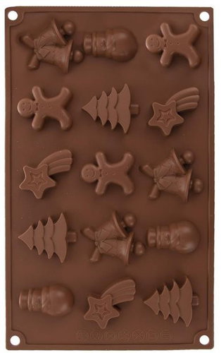 ORION CHRISTMAS Backform aus Silikon mit 15 Formen - braun - Springform - Hauptbild