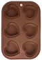 Silicone Baking Mould MUFFIN HEARTS 6 Brown - Baking Mould