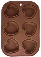 Silicone Baking Mould MUFFIN HEARTS 6 Brown - Baking Mould