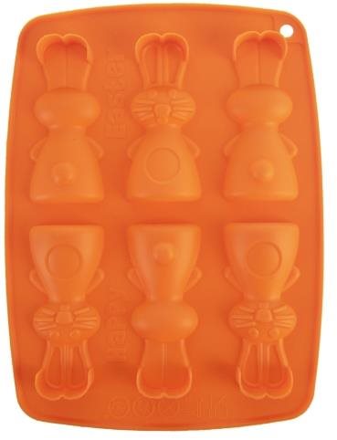 Orion forma szilikon csokoládé nyuszik 6 narancssárga - Sütőforma - Fő fotó