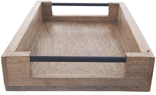 ORION MANGO Tablett 35,5 × 25,5 cm Holz/Metall - Tablett - Hauptbild