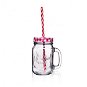ORION Glass with lid and straw 0,45 l STRAW karo - Glass