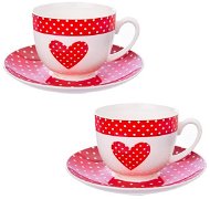 Set of Cups DOT Porcelain Mug + Saucer, 0.28l 2 pcs - Sada šálků