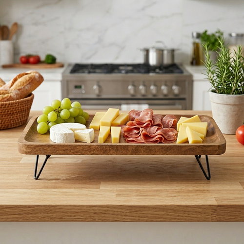 ORION Tablett MANGO 46 × 16 cm, Holz/Metall - Servierbrett - Hauptbild