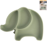 ORION Talíř 23 × 18 cm dětský dělený slon silikon zelený - Talíř