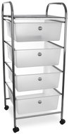 Chest of Drawers UH/Chrome 4 Tiers on Castors - Shelving Unit