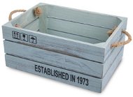 Holzkiste mit Griffen aus Seil - Dekoration GRÜN - 35 cm x 25 cm x 15 cm - Aufbewahrungsbox