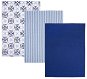 Kitchen Towel. Cotton BLUE SHAPES 3 pcs - Dish Cloths