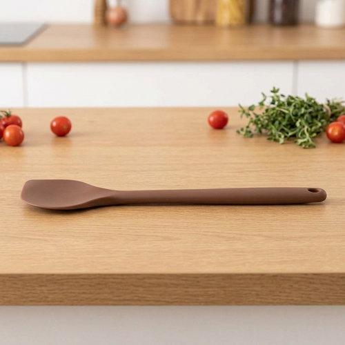 Orion Silicone Cooking Spoon, Square 28cm Brown - Cooking Spoon - Main image