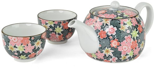 ORIENTAL Porcelain set Japan Tea Pink Flower 3 pcs - Tea Set - Main image