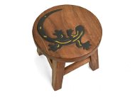 Oriental stolička dřevěná, dekor ještěrka - Stolička