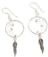 Oriental silver dangle earrings, half Dreamcatcher - Earrings