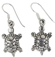 Oriental silver dangle earrings Turtles - Earrings