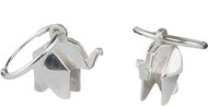 Oriental silver earrings ring, Origami Elephant - Earrings