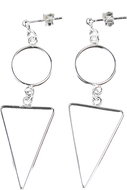 Oriental silver minimalist triangle earrings - Earrings