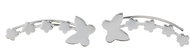 Oriental silver minimalist butterfly earrings with flowers - Earrings