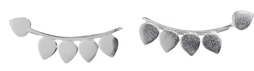 Oriental silver minimalist earrings Drops - Earrings - Main image