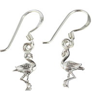 Oriental silver dangle earrings, Flamingo, 17 mm - Earrings