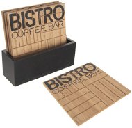 Coaster ORION Bistro Stojan + Podtácky 10 × 10 cm dřevo 4 ks - Podtácek