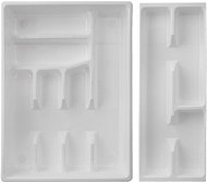 ORION Besteckkaten UH mit beweglichem Teil 39 × 29 × 7 cm, weiß - Besteckkasten für die Schublade