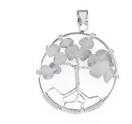 ORIENTAL Silver pendant Tree of Life - rose quartz (Ag 925/1000, ) - Charm