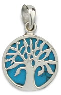 ORIENTAL Silver pendant Tree of Life in blue field (Ag 925/1000, ) - Charm