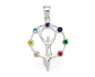 ORIENTAL Silver Yoga Chakra Pendant (Ag 925/1000, ) - Charm
