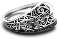 ORIENTAL Stříbrný prsten tepaný, spirálky - Ring