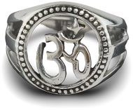ORIENTAL Stříbrný prsten ÓM, tepaný - Ring