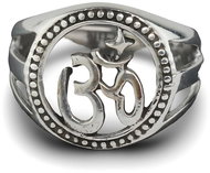 ORIENTAL Silver ring OM, wrought, size 55 - Ring