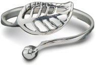 ORIENTAL Silver leaf ring, open, size 54 - Ring