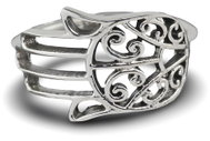 ORIENTAL Stříbrný prsten Hamsa velká, vel. 58 - Ring