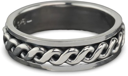 ORIENTAL Silver ring Double, braided, size 53 - Ring - Main image