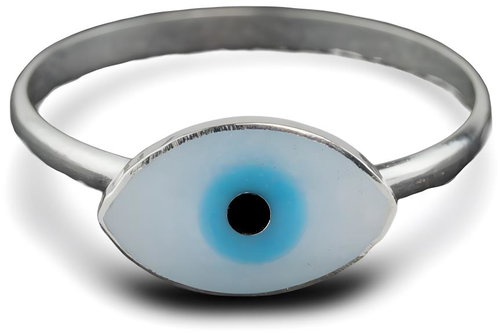 ORIENTAL Silver ring Allah's eye, size 54 - Ring - Main image