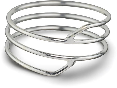 ORIENTAL Silver ring Three rows, thin, size 56 - Ring - Main image