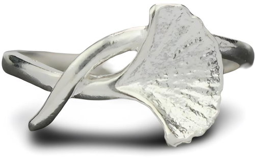 ORIENTAL Silver ring Ginkgo biloba, size 54 - Ring - Main image