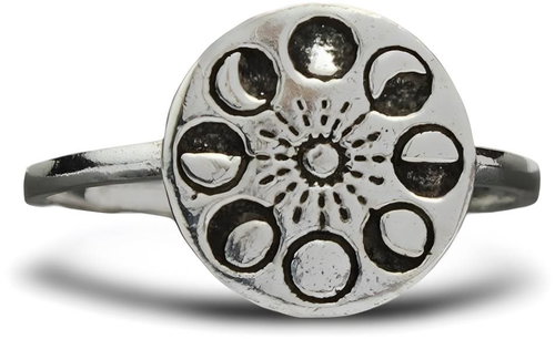 ORIENTAL Silver moon phase ring, size 60 - Ring - Main image
