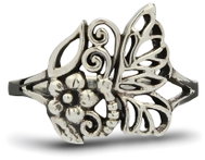 ORIENTAL Stříbrný prsten Motýl s květinou - Ring