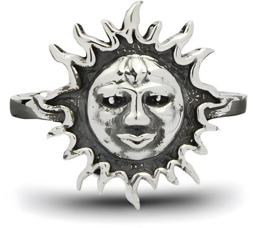 ORIENTAL Silver ring Sun, size 54 - Ring - Main image