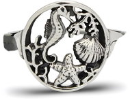 ORIENTAL Silver ring Sea World, size 56 - Ring