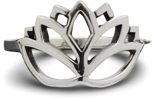 ORIENTAL Silver single ring Lotus flower, size 54 - Ring - Main image